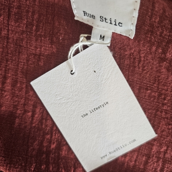 Rue Stiic Cardigan 100% Cotton Burgundy Medium Y2k Bow Tie Front  NWT - Picture 7 of 8